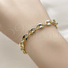 Pulsera Elegante 04.213.0375.07 Oro Laminado, Diseño de Puff Mariner, Pulido, Tono Dorado (Grosor 07 MM, 7 Pulgadas de Largo)