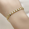 Pulsera Básica 04.213.0342.07 Oro Laminado, Diseño de Cubana, Pulido, Tono Dorado (Grosor 06.3 MM, 8 Pulgadas de Largo)