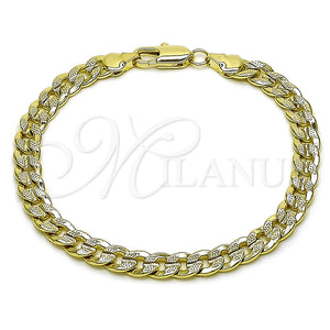 Pulsera Básica 04.213.0155.07 Oro Laminado, Diseño de Miami Cubana, Pulido, Tono Dorado (Grosor 06.1 MM, 8 Pulgadas de Largo)