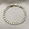 Pulsera Básica 04.213.0379.08 Oro Laminado, Diseño de Cubana, Diamantado, Tono Dorado (Grosor 07.2 MM, 8 Pulgadas de Largo)