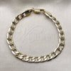 Pulsera Básica 04.213.0381.08 Oro Laminado, Diseño de Cubana Pave, Pulido, Tono Dorado (Grosor 08 MM, 8 Pulgadas de Largo)