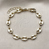 Pulsera Elegante 04.213.0383.07 Oro Laminado, Diseño de Puff Mariner, Pulido, Tono Dorado (Grosor 07 MM, 7 Pulgadas de Largo)