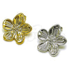 Arete Dormilona 02.467.0001 Acero Inoxidable, Diseño de Flor, Pulido, Tono Dorado