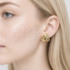 Arete Dormilona 02.467.0002 Acero Inoxidable, Diseño de Nudo, Pulido, Tono Dorado