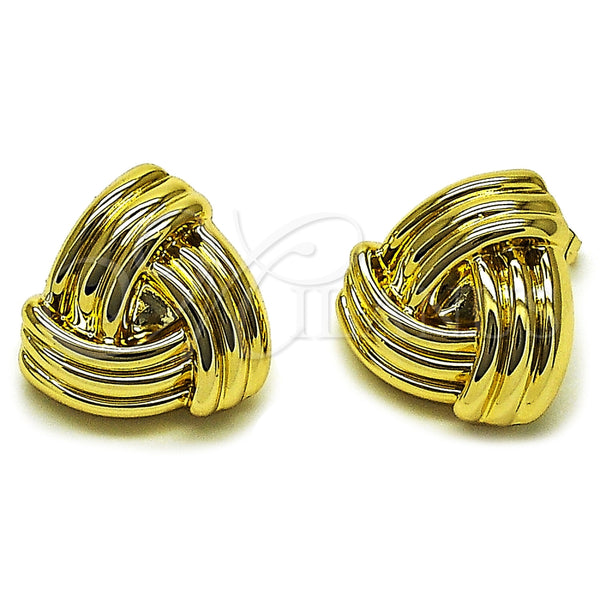 Arete Dormilona 02.467.0002 Acero Inoxidable, Diseño de Nudo, Pulido, Tono Dorado