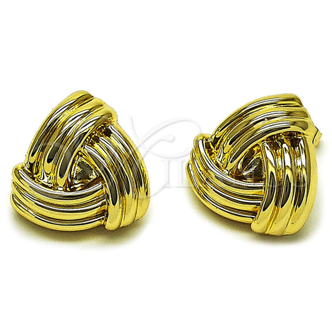 Arete Dormilona 02.467.0002 Acero Inoxidable, Diseño de Nudo, Pulido, Tono Dorado