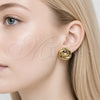 Arete Dormilona 02.467.0003 Acero Inoxidable, Diseño de Nudo, Pulido, Tono Dorado