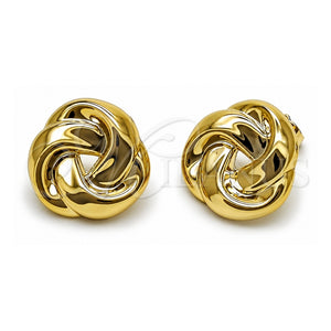 Arete Dormilona 02.467.0003 Acero Inoxidable, Diseño de Nudo, Pulido, Tono Dorado
