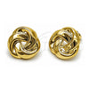 Arete Dormilona 02.467.0003 Acero Inoxidable, Diseño de Nudo, Pulido, Tono Dorado