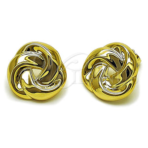 Arete Dormilona 02.467.0003 Acero Inoxidable, Diseño de Nudo, Pulido, Tono Dorado