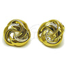 Arete Dormilona 02.467.0003 Acero Inoxidable, Diseño de Nudo, Pulido, Tono Dorado