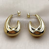 Arete Dormilona 02.467.0005 Acero Inoxidable, Pulido, Tono Dorado