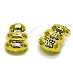 Arete Dormilona 02.467.0007 Acero Inoxidable, Pulido, Tono Dorado