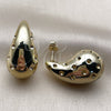 Arete Dormilona 02.467.0008 Acero Inoxidable, Diseño de Gota, Pulido, Tono Dorado