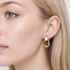 Arete Dormilona 02.467.0009 Acero Inoxidable, Diseño de Gota, Pulido, Tono Dorado