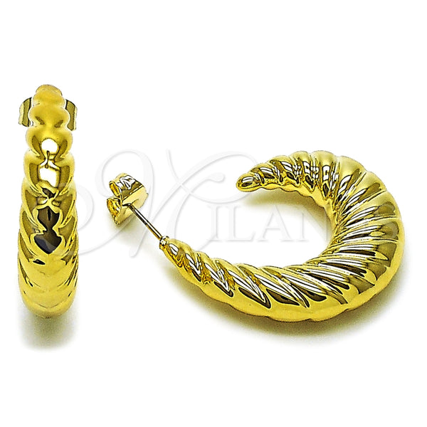 Arete Dormilona 02.467.0014 Acero Inoxidable, Pulido, Tono Dorado