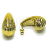Arete Dormilona 02.467.0016 Acero Inoxidable, Diseño de Gota, Pulido, Tono Dorado