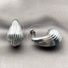 Arete Dormilona 02.467.0016.1 Rodio Laminado, Diseño de Gota, Pulido, Rodinado