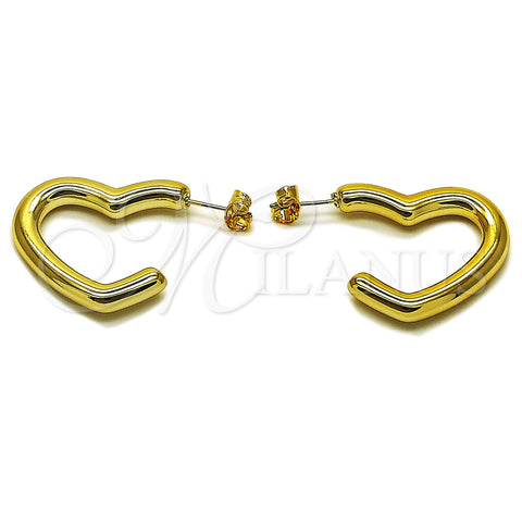 Argolla Mediana 02.467.0020.30 Acero Inoxidable, Diseño de Corazón, Pulido, Tono Dorado
