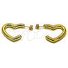 Argolla Mediana 02.467.0020.30 Acero Inoxidable, Diseño de Corazón, Pulido, Tono Dorado