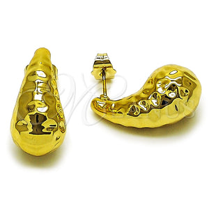 Arete Dormilona 02.467.0023 Acero Inoxidable, Diseño de Gota, Pulido, Tono Dorado