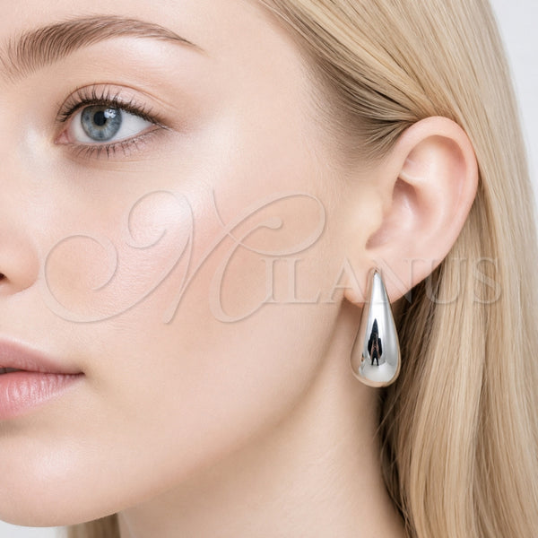 Arete Dormilona 02.467.0005.1 Rodio Laminado, Pulido, Rodinado