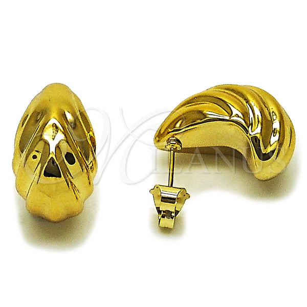 Arete Dormilona 02.467.0026 Acero Inoxidable, Diseño de Gota, Pulido, Tono Dorado