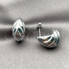 Arete Dormilona 02.467.0026.1 Rodio Laminado, Diseño de Gota, Pulido, Rodinado