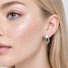 Arete Dormilona 02.467.0009.1 Rodio Laminado, Diseño de Gota, Pulido, Rodinado