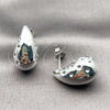 Arete Dormilona 02.467.0009.1 Rodio Laminado, Diseño de Gota, Pulido, Rodinado