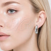 Arete Dormilona 02.467.0012.1 Oro Laminado Blanco, Diseño de Torcido, Pulido, Rodinado