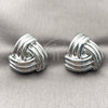 Arete Dormilona 02.467.0002.1 Rodio Laminado, Diseño de Nudo, Pulido, Rodinado