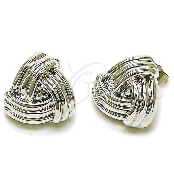 Arete Dormilona 02.467.0002.1 Rodio Laminado, Diseño de Nudo, Pulido, Rodinado