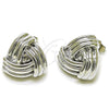 Arete Dormilona 02.467.0002.1 Rodio Laminado, Diseño de Nudo, Pulido, Rodinado