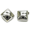 Arete Dormilona 02.467.0004.1 Rodio Laminado, Pulido, Rodinado