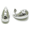 Arete Dormilona 02.467.0008.1 Rodio Laminado, Diseño de Gota, Pulido, Rodinado