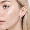 Arete Dormilona 02.467.0014.1 Rodio Laminado, Pulido, Rodinado