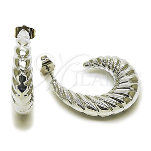 Arete Dormilona 02.467.0014.1 Rodio Laminado, Pulido, Rodinado