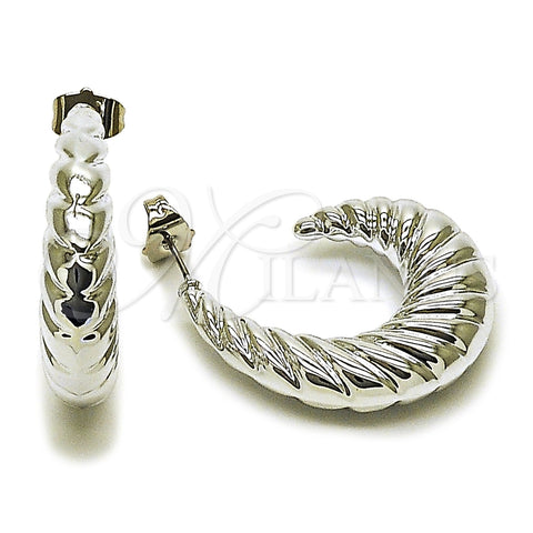 Arete Dormilona 02.467.0014.1 Rodio Laminado, Pulido, Rodinado