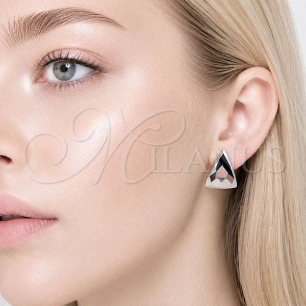 Arete Dormilona 02.467.0006.1 Rodio Laminado, Pulido, Rodinado