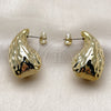 Arete Dormilona 02.467.0028 Acero Inoxidable, Diseño de Gota, Pulido, Tono Dorado