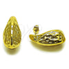 Arete Dormilona 02.467.0028 Acero Inoxidable, Diseño de Gota, Pulido, Tono Dorado