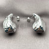 Arete Dormilona 02.467.0028.1 Rodio Laminado, Diseño de Gota, Pulido, Rodinado