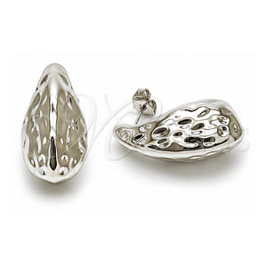 Arete Dormilona 02.467.0028.1 Oro Laminado Blanco, Diseño de Gota, Pulido, Rodinado