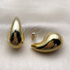 Arete Dormilona 02.455.0030.1 Acero Inoxidable, Diseño de Gota, Pulido, Tono Dorado