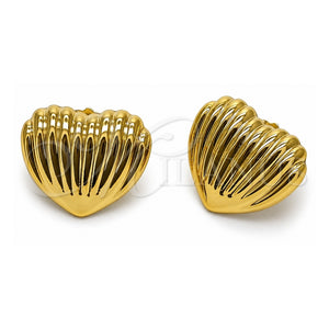 Arete Dormilona 02.467.0032 Acero Inoxidable, Diseño de Corazón, Pulido, Tono Dorado