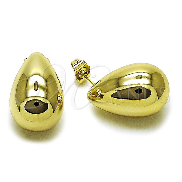 Arete Dormilona 02.467.0033 Acero Inoxidable, Diseño de Gota, Pulido, Tono Dorado