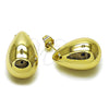 Arete Dormilona 02.467.0033 Acero Inoxidable, Diseño de Gota, Pulido, Tono Dorado