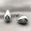 Arete Dormilona 02.467.0033.1 Rodio Laminado, Diseño de Gota, Pulido, Rodinado