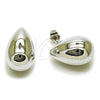 Arete Dormilona 02.467.0033.1 Rodio Laminado, Diseño de Gota, Pulido, Rodinado